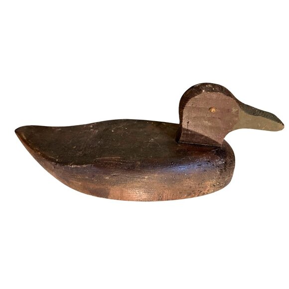PRIMITIVE ANTIQUE HAND PAINTED CARVED WOOD WORKING DUCK DECOY WILDFOWL HUNTING ! - Picture 3 of 9